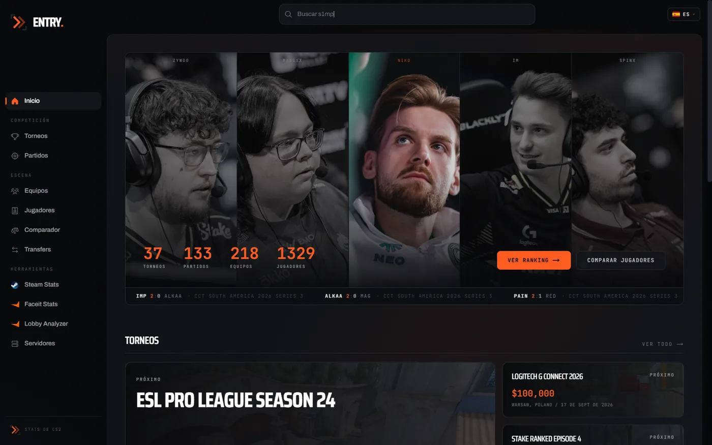Entry — CS2 Stats — Portada