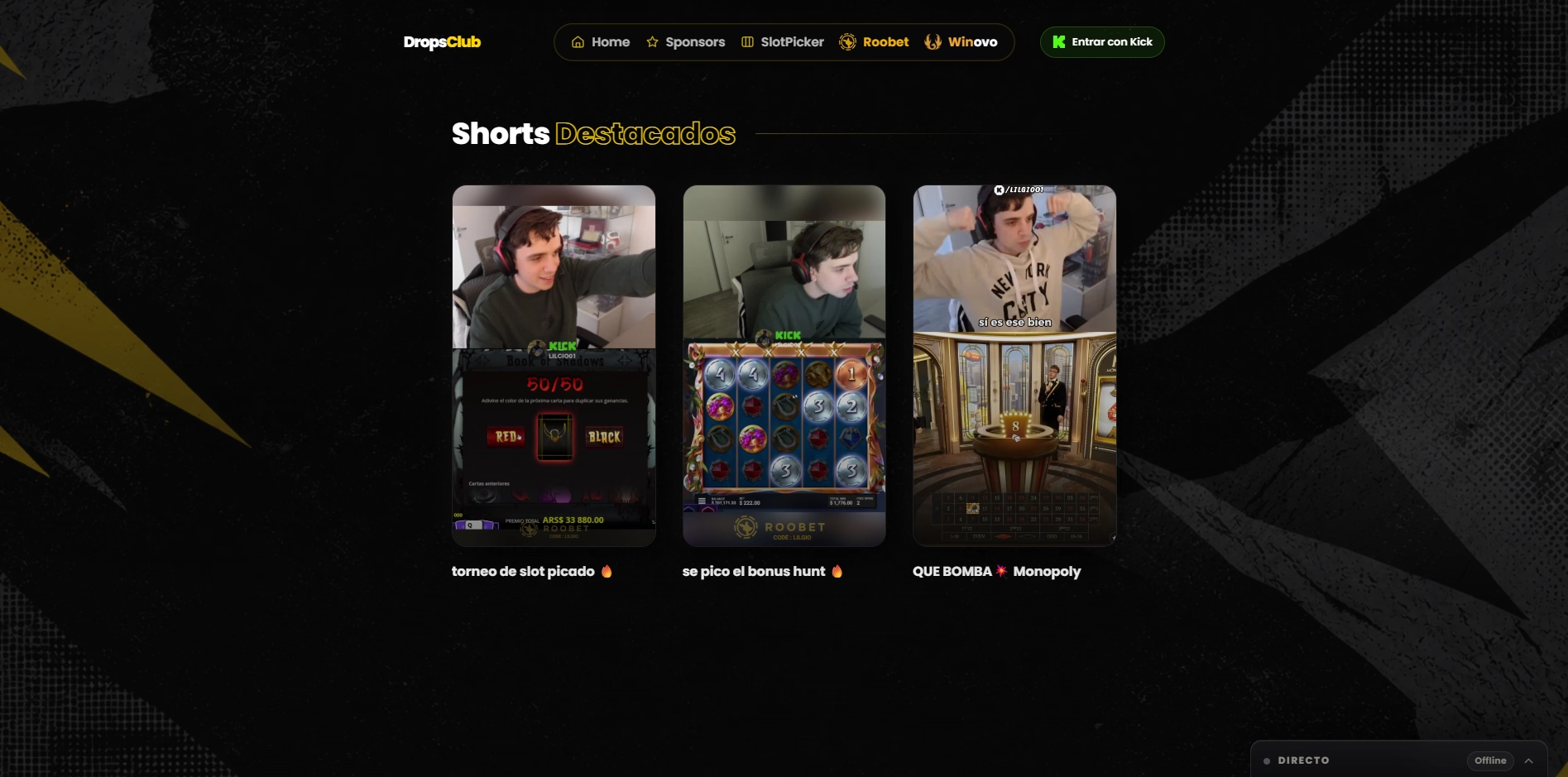 DropsClub — Shorts destacados