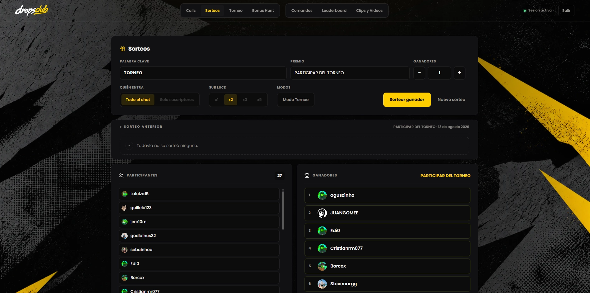 DropsClub — Sorteos