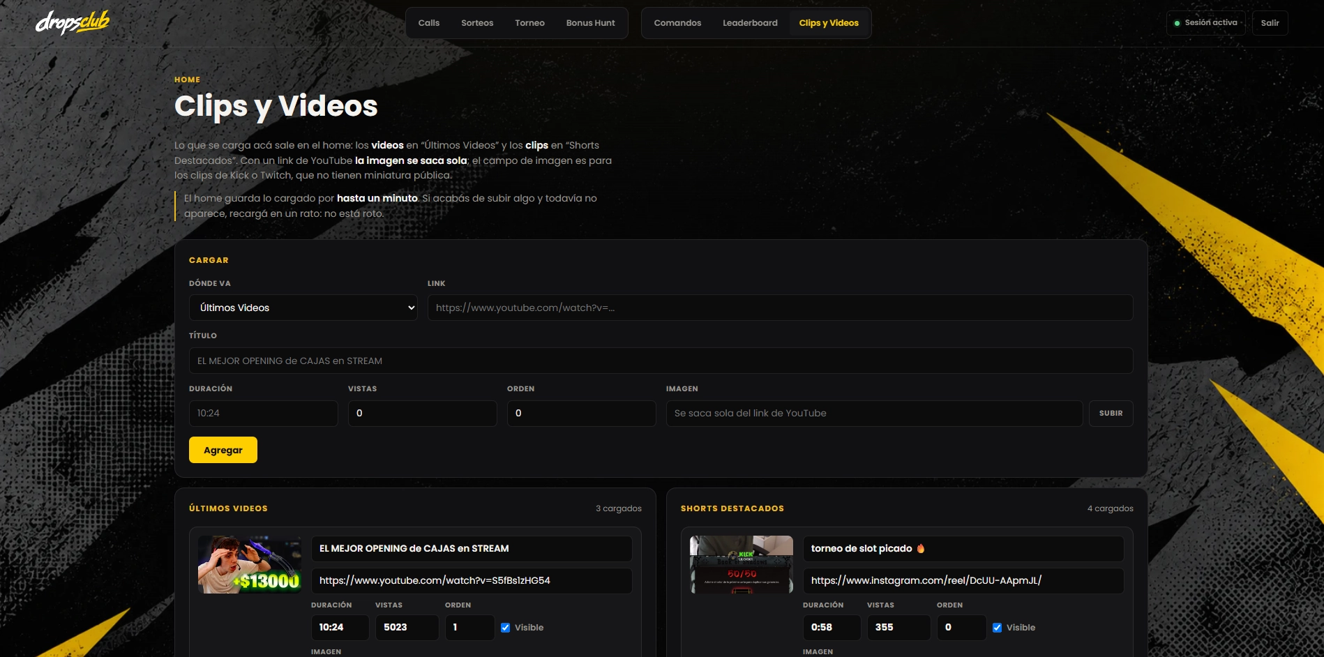 DropsClub — Clips y videos
